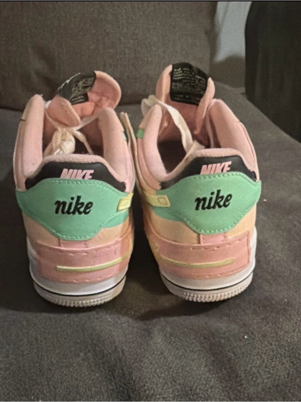 Nike Air Force 1 Pastel Multicolor Sneakers - Pink, Peach, Neon Green - Picture 4 of 5